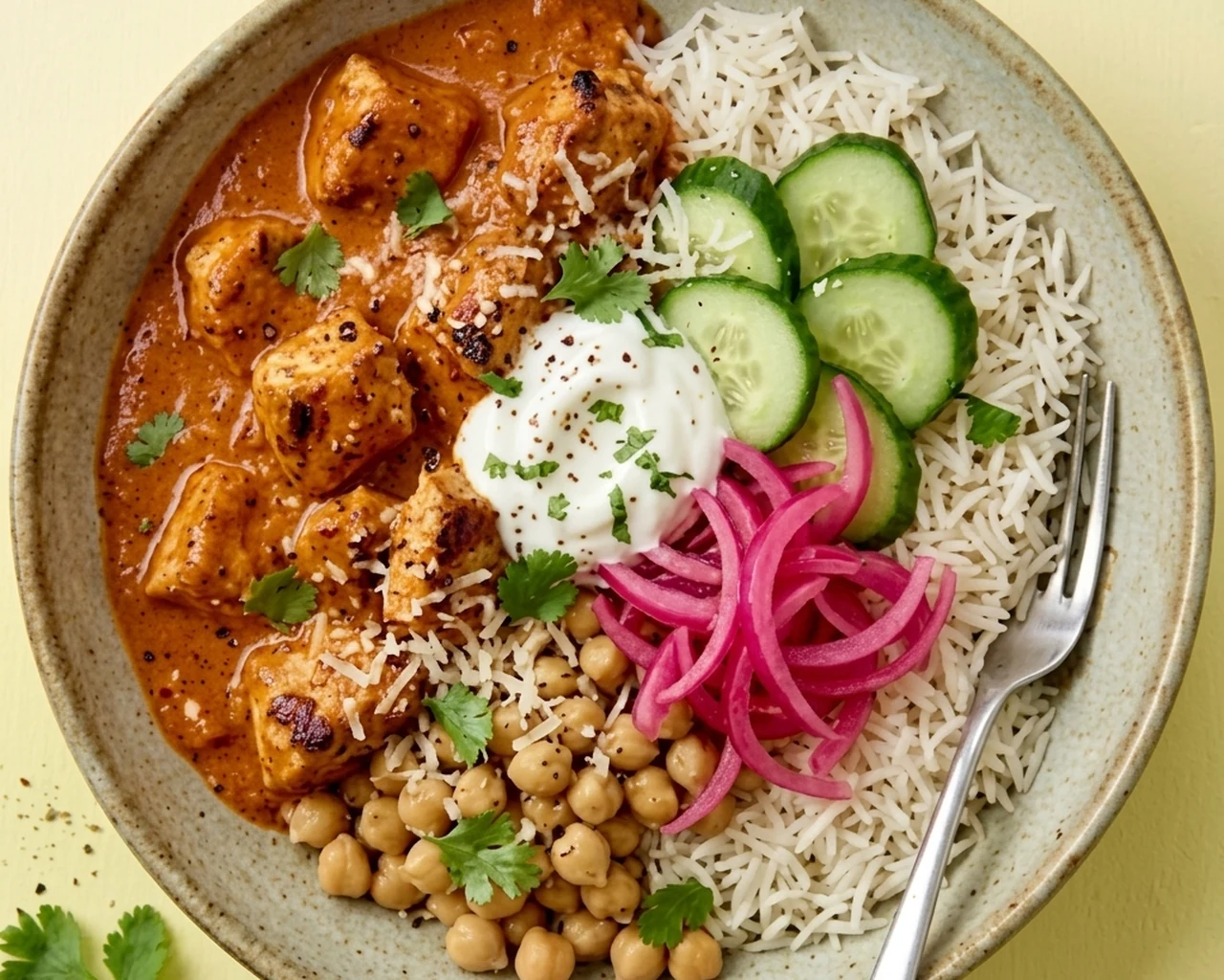 Popular cafe dishes for delivery in Edmonton - butter chicken bowls, smash stacks, shawarma and wings